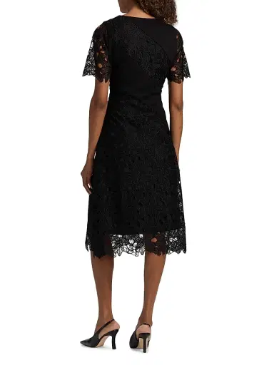 Misook Women's Mixed-Media A-Line Midi-Dress - Black - Size XXL | Thumbnail 5 Misook Women's Mixed-Media A-Line Midi-Dress - Black - Size XXL | Thumbnail 5