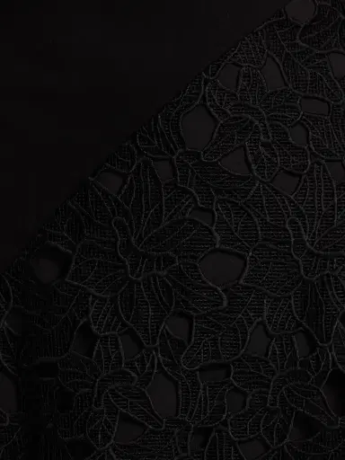 Misook Women's Mixed-Media A-Line Midi-Dress - Black - Size XXL | Thumbnail 7 Misook Women's Mixed-Media A-Line Midi-Dress - Black - Size XXL | Thumbnail 7