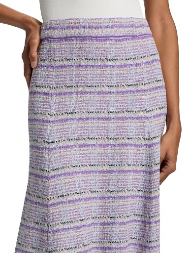 Misook Women's Striped Tweed Knit Midi-Skirt - Powder Blue Multi - Size XXL | Thumbnail 6