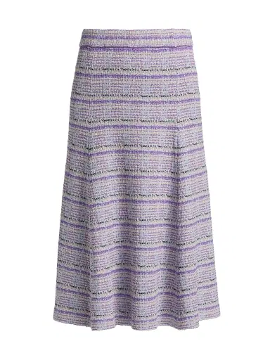 Misook Women's Striped Tweed Knit Midi-Skirt - Powder Blue Multi - Size XXL | Thumbnail 1