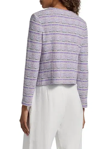 Misook Women's Tweed Knit Jacket - Powder Blue Multi - Size XXL | Thumbnail 5 Misook Women's Tweed Knit Jacket - Powder Blue Multi - Size XXL | Thumbnail 5