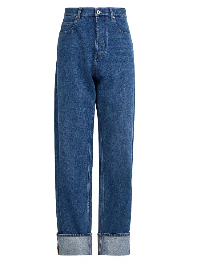 Bottega Veneta Men's Turned-Up Straight-Fit Jeans - Medium Blue