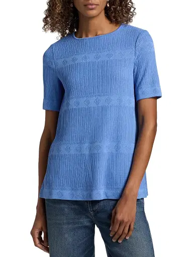 Misook Women's Textured Knit T-Shirt - Tranquil Blue - Size XXL | Thumbnail 3 Misook Women's Textured Knit T-Shirt - Tranquil Blue - Size XXL | Thumbnail 3