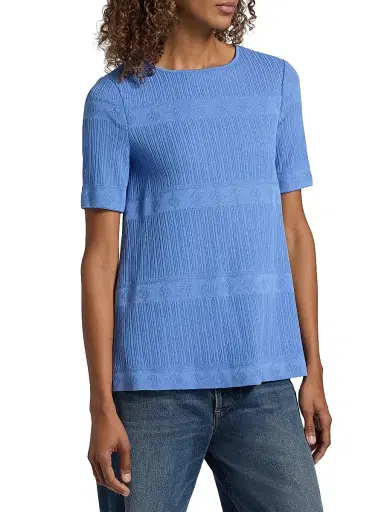 Misook Women's Textured Knit T-Shirt - Tranquil Blue - Size XXL | Thumbnail 4 Misook Women's Textured Knit T-Shirt - Tranquil Blue - Size XXL | Thumbnail 4