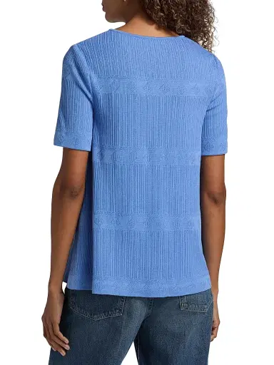 Misook Women's Textured Knit T-Shirt - Tranquil Blue - Size XXL | Thumbnail 5 Misook Women's Textured Knit T-Shirt - Tranquil Blue - Size XXL | Thumbnail 5