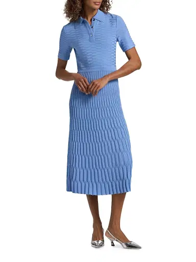 Misook Women's Knit A-Line Polo Maxi Dress | Thumbnail 3 Misook Women's Knit A-Line Polo Maxi Dress | Thumbnail 3