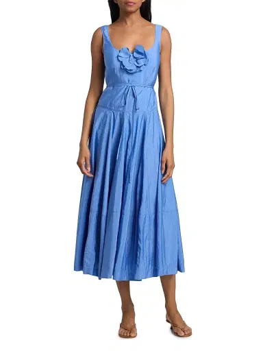 Cinq à Sept Women's Joisian Flower Midi-Dress - Ultramarine - Size 12 | Thumbnail 3