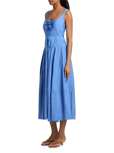Cinq à Sept Women's Joisian Flower Midi-Dress - Ultramarine - Size 12 | Thumbnail 4