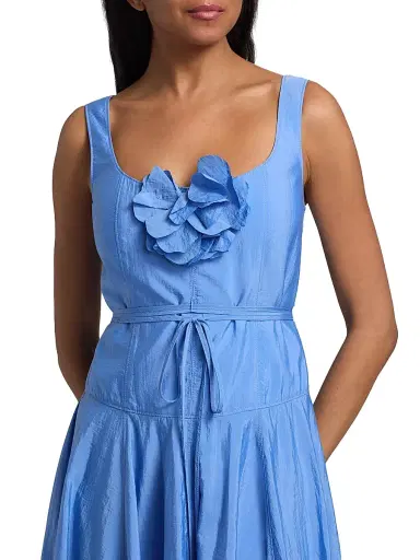 Cinq à Sept Women's Joisian Flower Midi-Dress - Ultramarine - Size 12 | Thumbnail 6