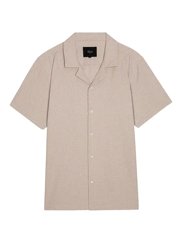 Men's Amalfi Seersucker Camp Shirt - Khaki Check Seersucker