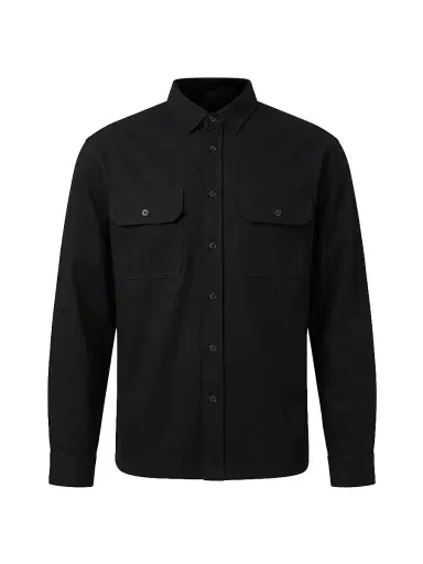 Nili Lotan Men's Evander Cotton-Linen Shirt Jacket - Black | Thumbnail 1 Nili Lotan Men's Evander Cotton-Linen Shirt Jacket - Black | Thumbnail 1