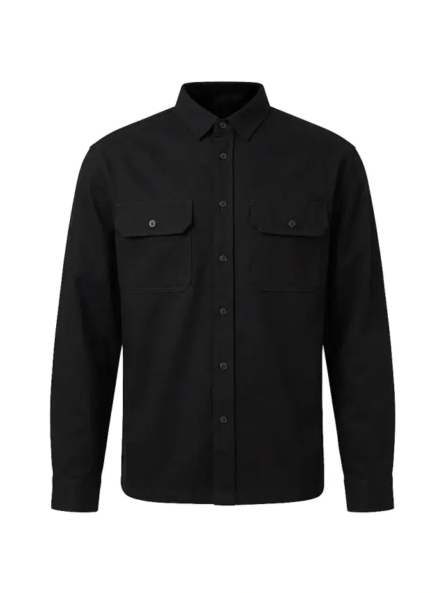 Men's Evander Cotton-Linen Shirt Jacket - Black