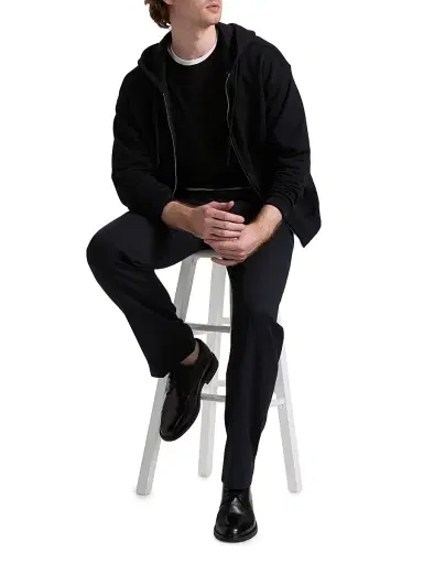 Nili Lotan Men's Brian Zip-Front Cotton Hoodie - Midnight - Size XXL | Thumbnail 2 Nili Lotan Men's Brian Zip-Front Cotton Hoodie - Midnight - Size XXL | Thumbnail 2