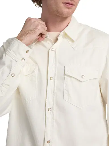 Nili Lotan Men's Travis Point Collar Cotton Denim Shirt - Cream - Size XXL | Thumbnail 6 Nili Lotan Men's Travis Point Collar Cotton Denim Shirt - Cream - Size XXL | Thumbnail 6