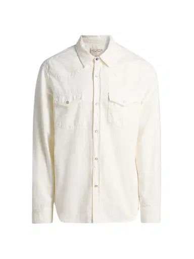 Nili Lotan Men's Travis Point Collar Cotton Denim Shirt - Cream - Size XXL | Thumbnail 1 Nili Lotan Men's Travis Point Collar Cotton Denim Shirt - Cream - Size XXL | Thumbnail 1