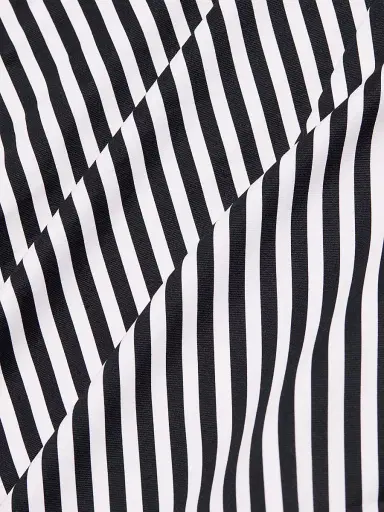 Nili Lotan Women's Stripe High-Waist Bikini Bottom - Black Ivory Stripe - Size Large | Thumbnail 6