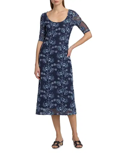 Johnny Was Women's Maya Mesh Midi-Dress | Thumbnail 3 Johnny Was Women's Maya Mesh Midi-Dress | Thumbnail 3