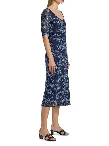 Johnny Was Women's Maya Mesh Midi-Dress | Thumbnail 4 Johnny Was Women's Maya Mesh Midi-Dress | Thumbnail 4