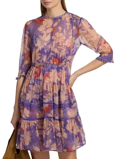 Johnny Was Women's Daphne Silk Minidres - Kiko - Size Large | Thumbnail 3