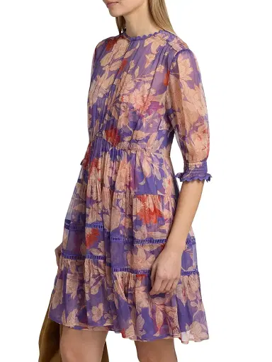 Johnny Was Women's Daphne Silk Minidres - Kiko - Size Large | Thumbnail 4