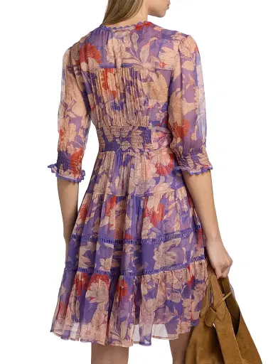 Johnny Was Women's Daphne Silk Minidres - Kiko - Size Large | Thumbnail 5