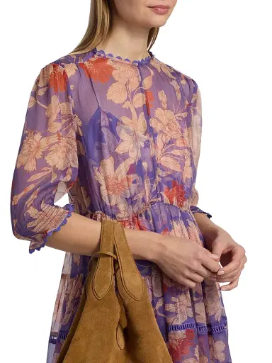 Johnny Was Women's Daphne Silk Minidres - Kiko - Size Large | Thumbnail 6