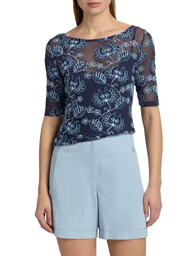 Johnny Was Women's Hannalyn Mesh T-Shirt | Thumbnail 3 Johnny Was Women's Hannalyn Mesh T-Shirt | Thumbnail 3