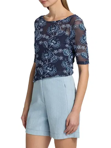 Johnny Was Women's Hannalyn Mesh T-Shirt | Thumbnail 4 Johnny Was Women's Hannalyn Mesh T-Shirt | Thumbnail 4