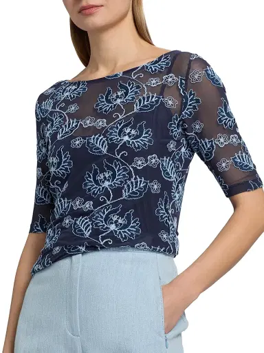 Johnny Was Women's Hannalyn Mesh T-Shirt | Thumbnail 6 Johnny Was Women's Hannalyn Mesh T-Shirt | Thumbnail 6