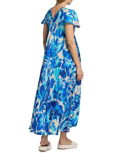 Johnny Was Women's Eva Flutter-Sleeve Midi-Dress - Liatris Scarf - Size XL | Thumbnail 5 Johnny Was Women's Eva Flutter-Sleeve Midi-Dress - Liatris Scarf - Size XL | Thumbnail 5