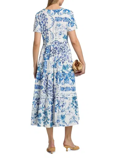 Johnny Was Women's Pintuck Tiered Midi-Dress - Vallora | Thumbnail 5 Johnny Was Women's Pintuck Tiered Midi-Dress - Vallora | Thumbnail 5