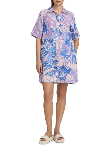 Johnny Was Women's Ravena Linen Shirtdress - Ravena - Size Medium | Thumbnail 2 Johnny Was Women's Ravena Linen Shirtdress - Ravena - Size Medium | Thumbnail 2