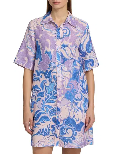 Johnny Was Women's Ravena Linen Shirtdress - Ravena - Size Medium | Thumbnail 3 Johnny Was Women's Ravena Linen Shirtdress - Ravena - Size Medium | Thumbnail 3