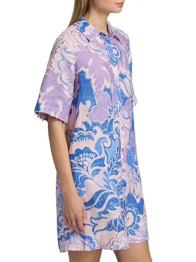 Johnny Was Women's Ravena Linen Shirtdress - Ravena - Size Medium | Thumbnail 4 Johnny Was Women's Ravena Linen Shirtdress - Ravena - Size Medium | Thumbnail 4