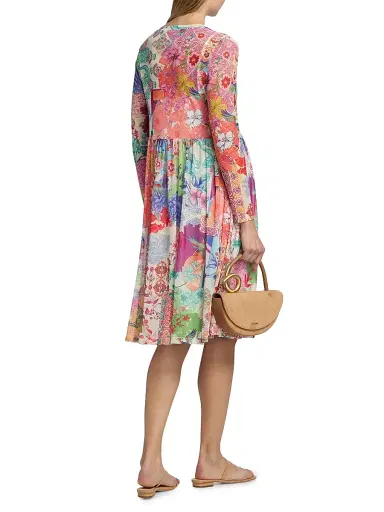 Johnny Was Women's Printed Mesh V-Neck Knee-Length Dress - Mcdreamer Print | Thumbnail 5 Johnny Was Women's Printed Mesh V-Neck Knee-Length Dress - Mcdreamer Print | Thumbnail 5
