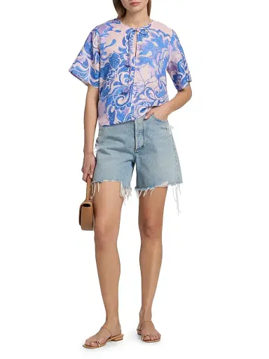 Johnny Was Women's Ravena Linen Field Blouse - Ravena - Size Large | Thumbnail 2 Johnny Was Women's Ravena Linen Field Blouse - Ravena - Size Large | Thumbnail 2