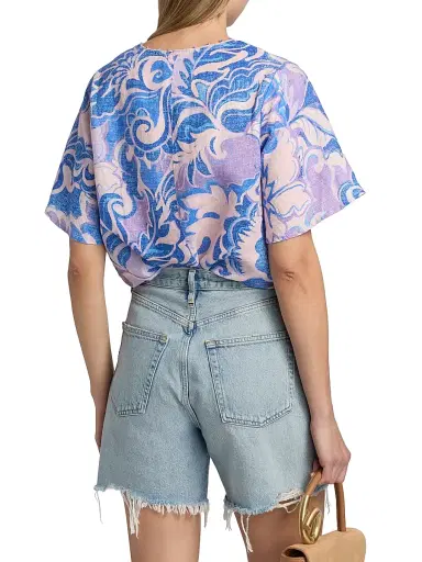 Johnny Was Women's Ravena Linen Field Blouse - Ravena - Size Large | Thumbnail 5 Johnny Was Women's Ravena Linen Field Blouse - Ravena - Size Large | Thumbnail 5