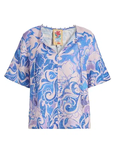 Johnny Was Women's Ravena Linen Field Blouse - Ravena - Size Large | Thumbnail 1 Johnny Was Women's Ravena Linen Field Blouse - Ravena - Size Large | Thumbnail 1