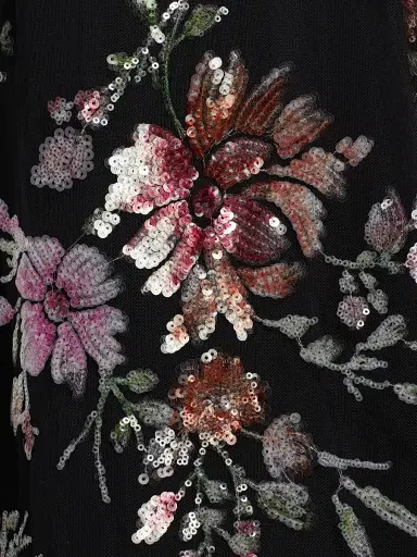Johnny Was Women's Siza Floral Mesh Maxi Dress - Black - Size 8 | Thumbnail 7