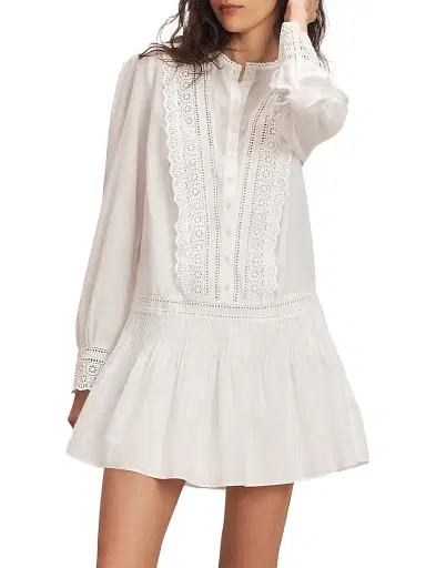 Veronica Beard Women's Marguerite Cotton-Blend Minidress | Thumbnail 3 Veronica Beard Women's Marguerite Cotton-Blend Minidress | Thumbnail 3