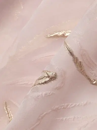 Teri Jon by Rickie Freeman Women's Metallic Organza Jacquard Shirtwaist Gown - Blush Gold - Size 14 | Thumbnail 7