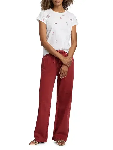 rag & bone Women's Featherweight Phoebe Drawstring Wide-Leg Jeans - Sienna Stone | Thumbnail 2