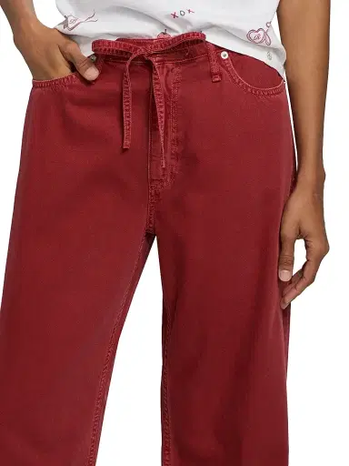 rag & bone Women's Featherweight Phoebe Drawstring Wide-Leg Jeans - Sienna Stone | Thumbnail 6