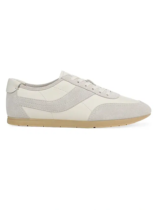 Vince Men's LA Runner Low-Top Leather Sneakers - Horchata Pebble White