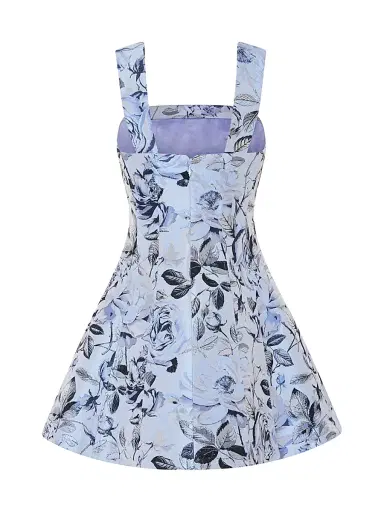 Milly Women's Elodie Striped Embroidered Jacquard Midi-Dress - Blue Navy - Size 12 | Thumbnail 2