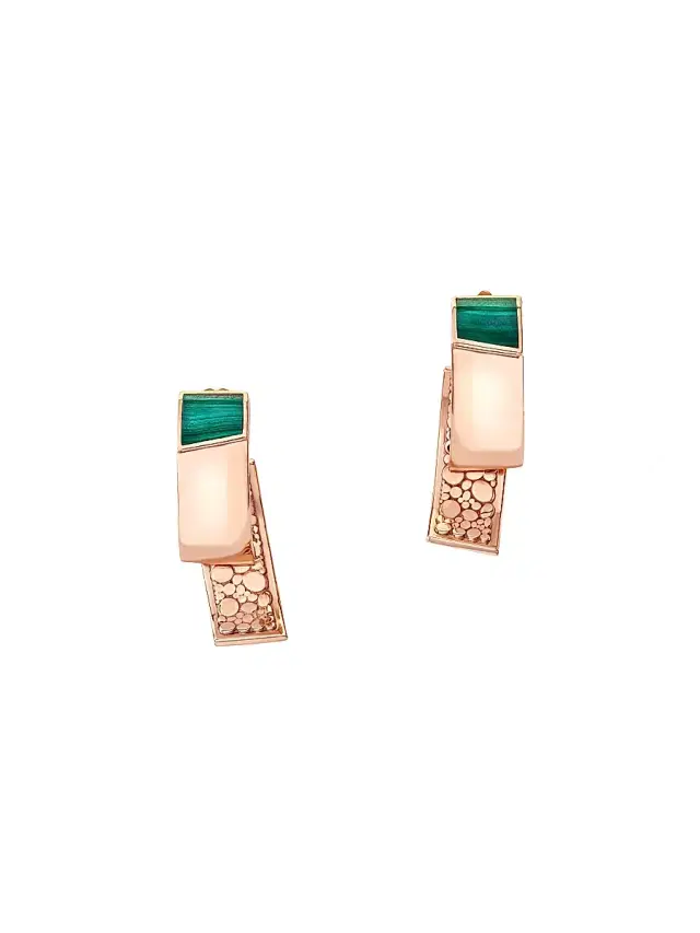 Women's Volumi 18K Rose Gold & Malachite Drop Earrings - Rose Gold