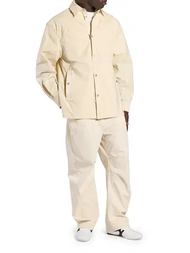 MORDECAI Men's Woven Snap-Front Overshirt - Ivory - Size XL | Thumbnail 2