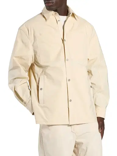 MORDECAI Men's Woven Snap-Front Overshirt - Ivory - Size XL | Thumbnail 1