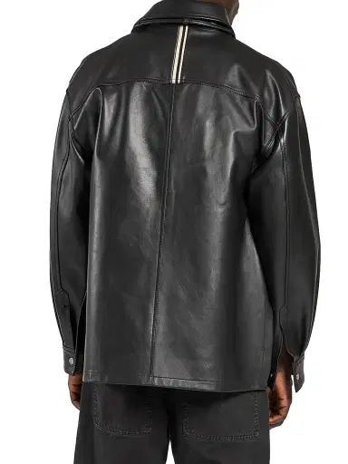 MORDECAI Men's Snap-Front Leather Overshirt - Black - Size Small | Thumbnail 3 MORDECAI Men's Snap-Front Leather Overshirt - Black - Size Small | Thumbnail 3