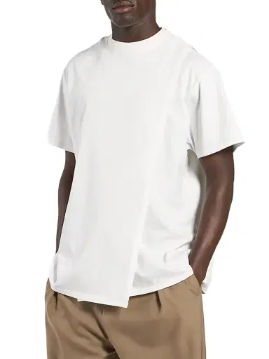 MORDECAI Men's Double Layer Cotton T-Shirt - White - Size XL | Thumbnail 1